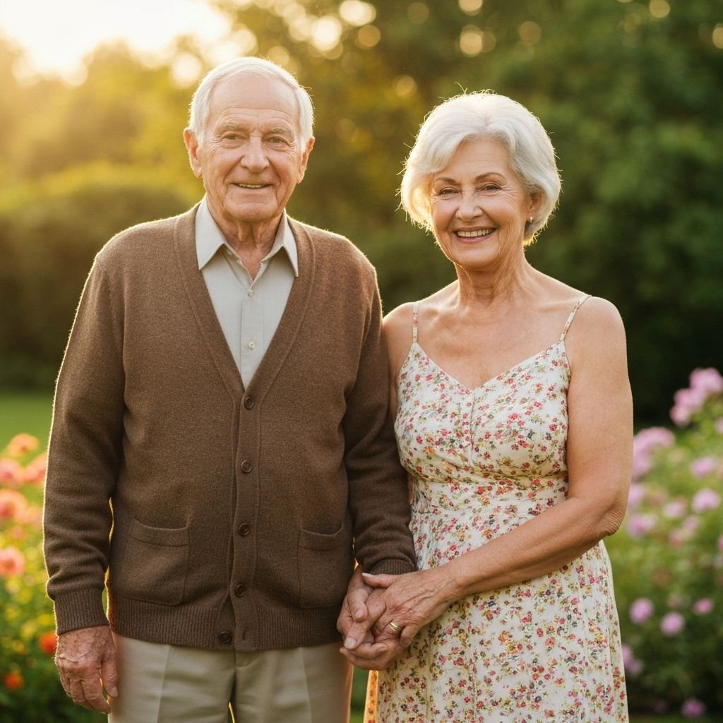 Happy elderly American couple